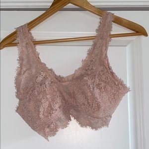 aerie eyelash lace plunge bralette